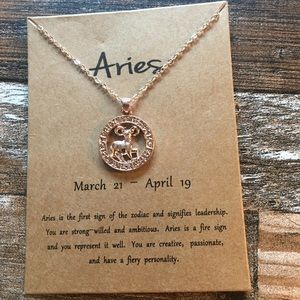 Aries zodiac necklace 3/$25